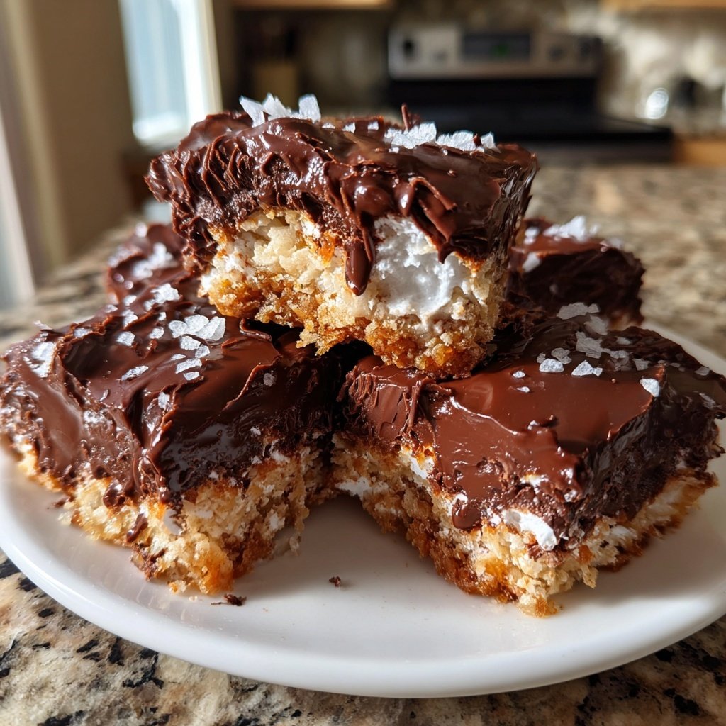 Super Bowl Desserts Chocolate Marshmallow Squares