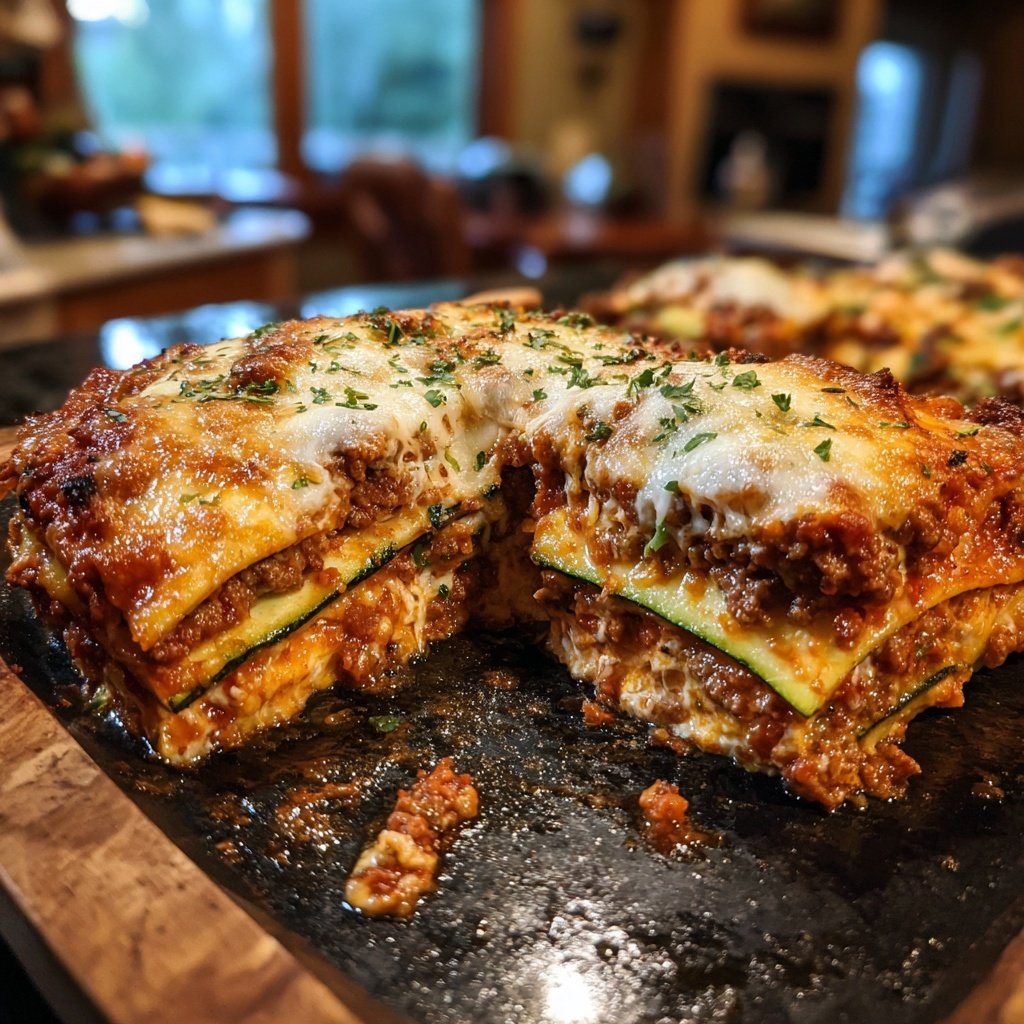 Zucchini Lasagna With Meat Sauce