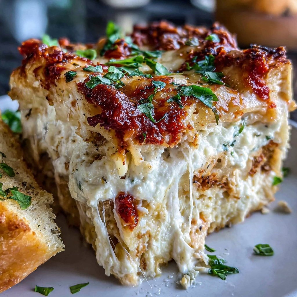 Shredded Chicken Spinach Lasagna