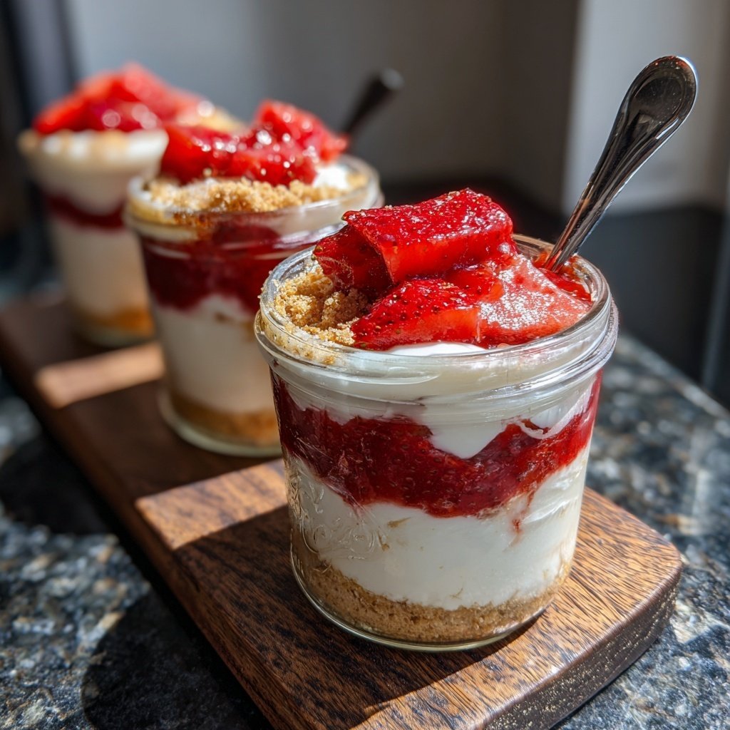 Strawberry Cheesecake Breakfast Jars