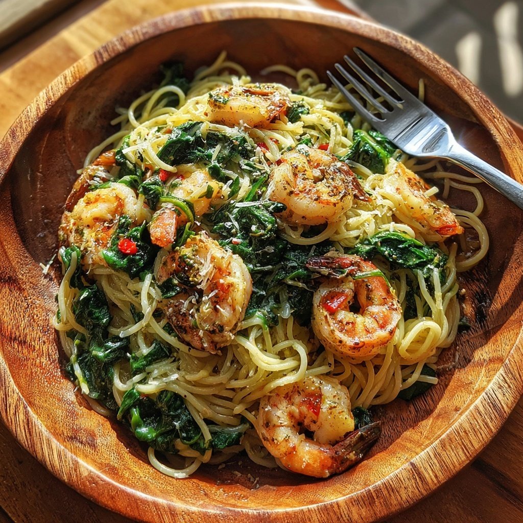Angel Hair Pasta With Shrimp And Spinach