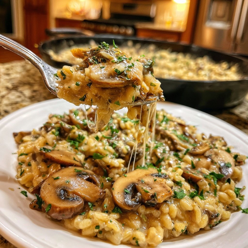 Creamy Mushroom Barley Skillet