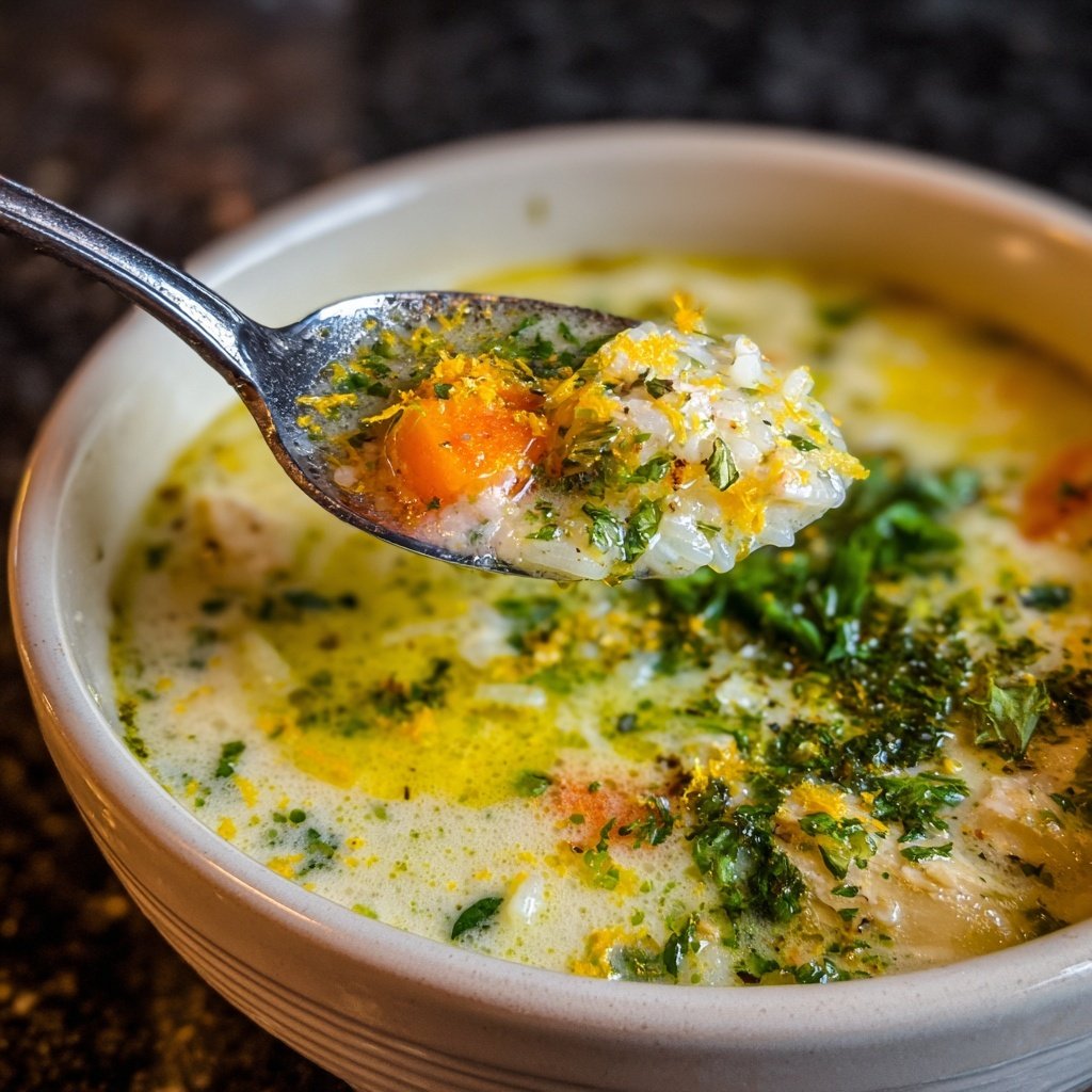 Spring Lemon Rice Soup